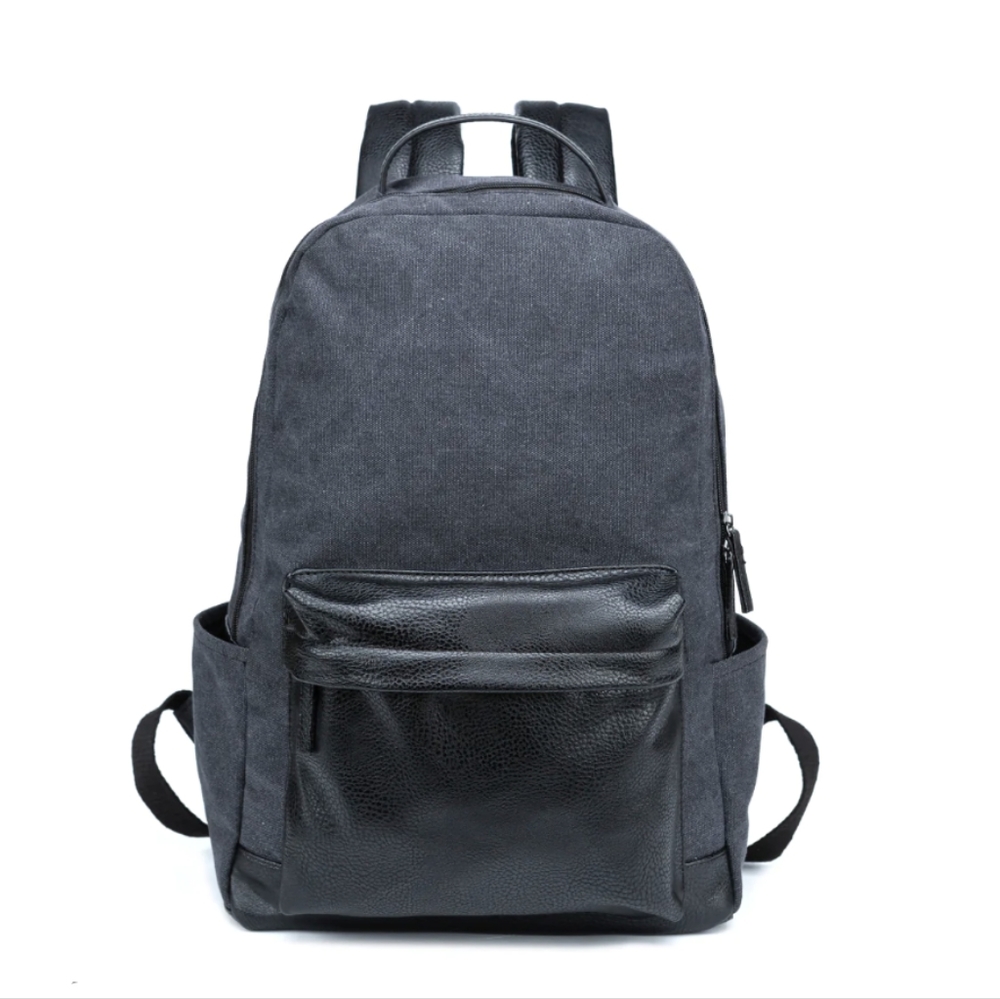 PX Landen Backpack Black Canvas Vegan Leather NWT
